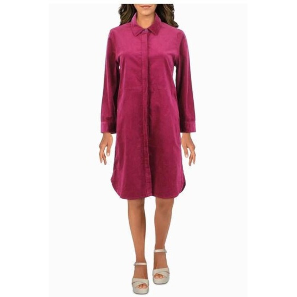 Barbour Hauxley Corduroy Shirt Dress Beet Red LDR0453RE75 US 6 NEW